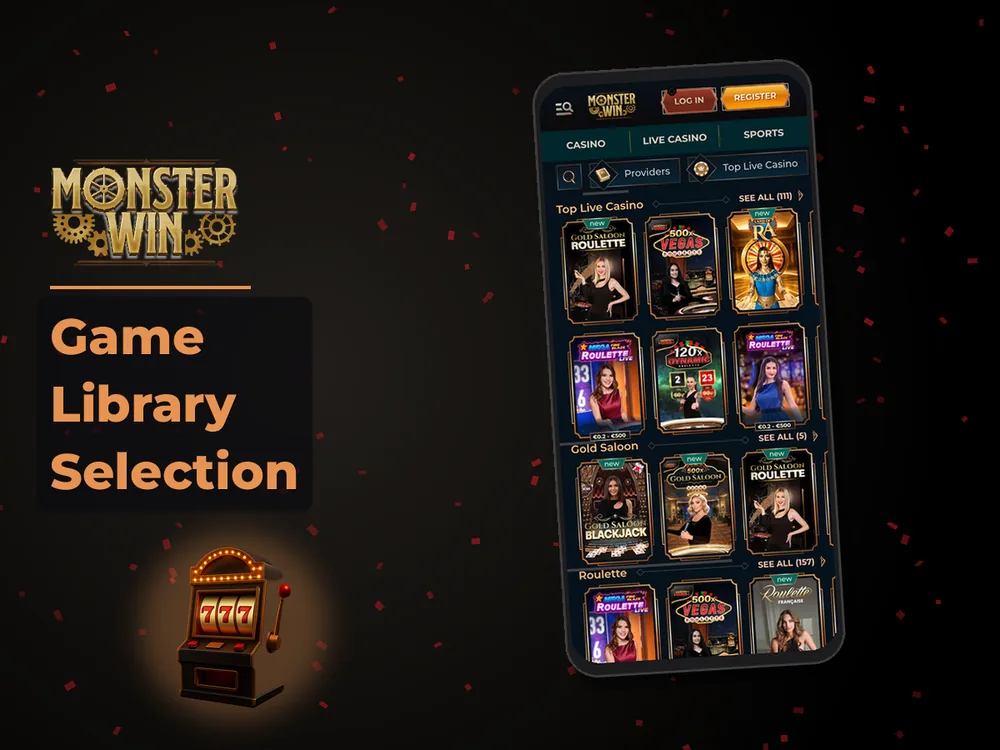 monster win - Game Library Selection