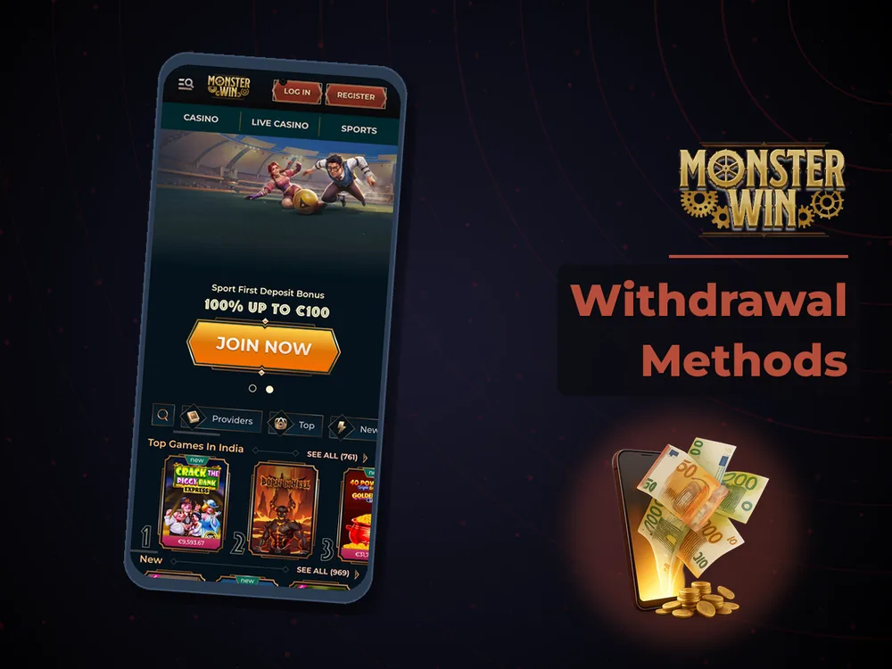 monster win - Withdrawal Methods