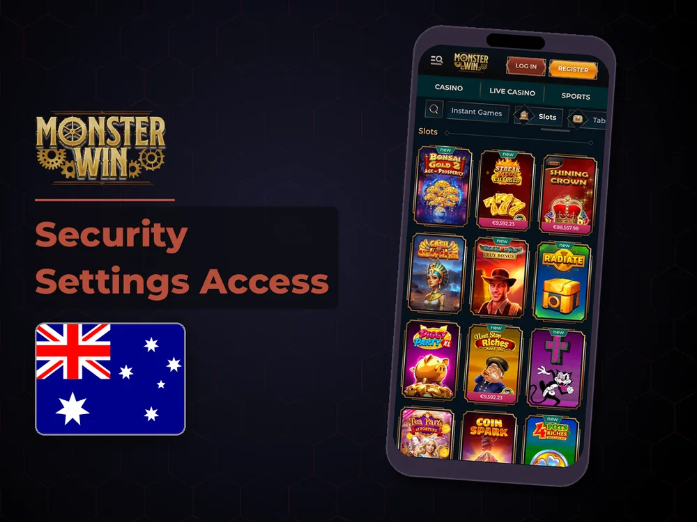 monster win - Security Settings Access