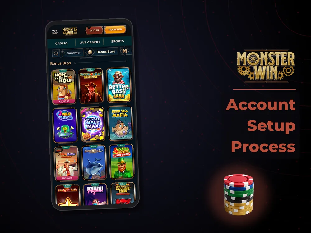 monster win - Account Setup Process