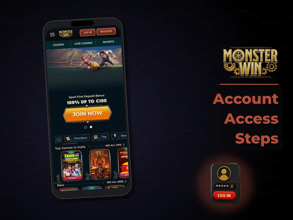 monster win - Account Access Steps