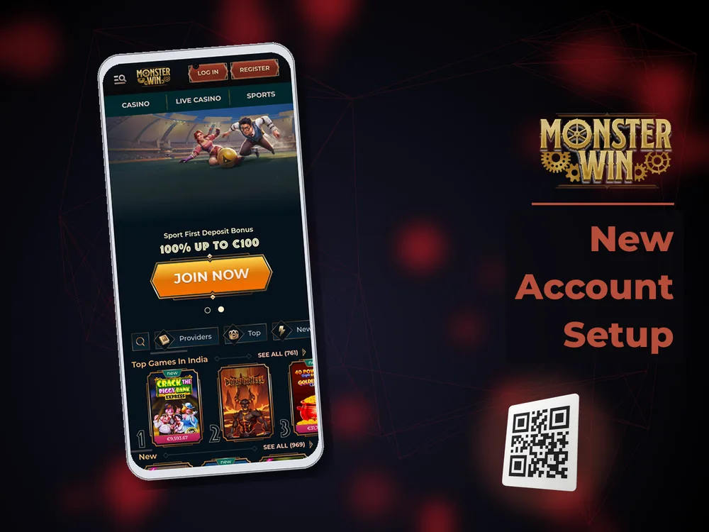 monster win - New Account Setup