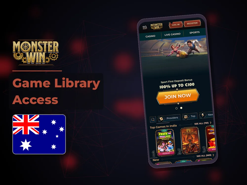 monster win - Game Library Access