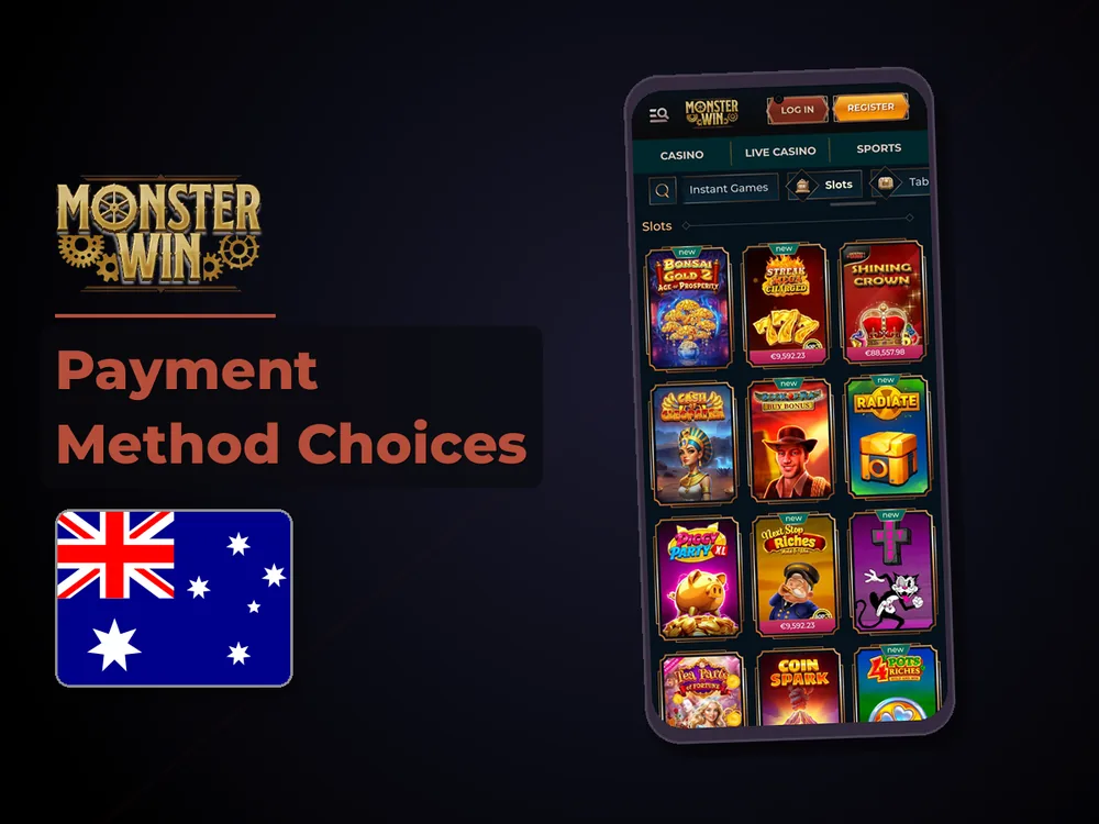 monster win - Payment Method Choices