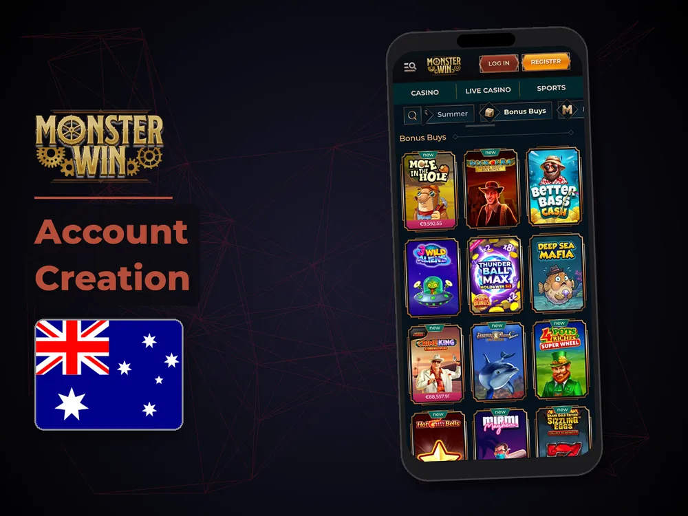 monster win - Account Creation