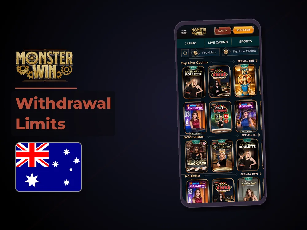 monster win - Withdrawal Limits